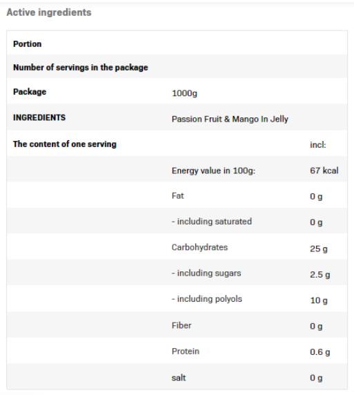 Frulove in gelatina | Passione Frutto e mango - 1000 grammi