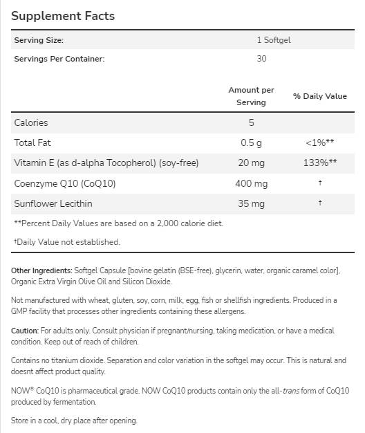 COQ10 400 mg - 30 capsule gel