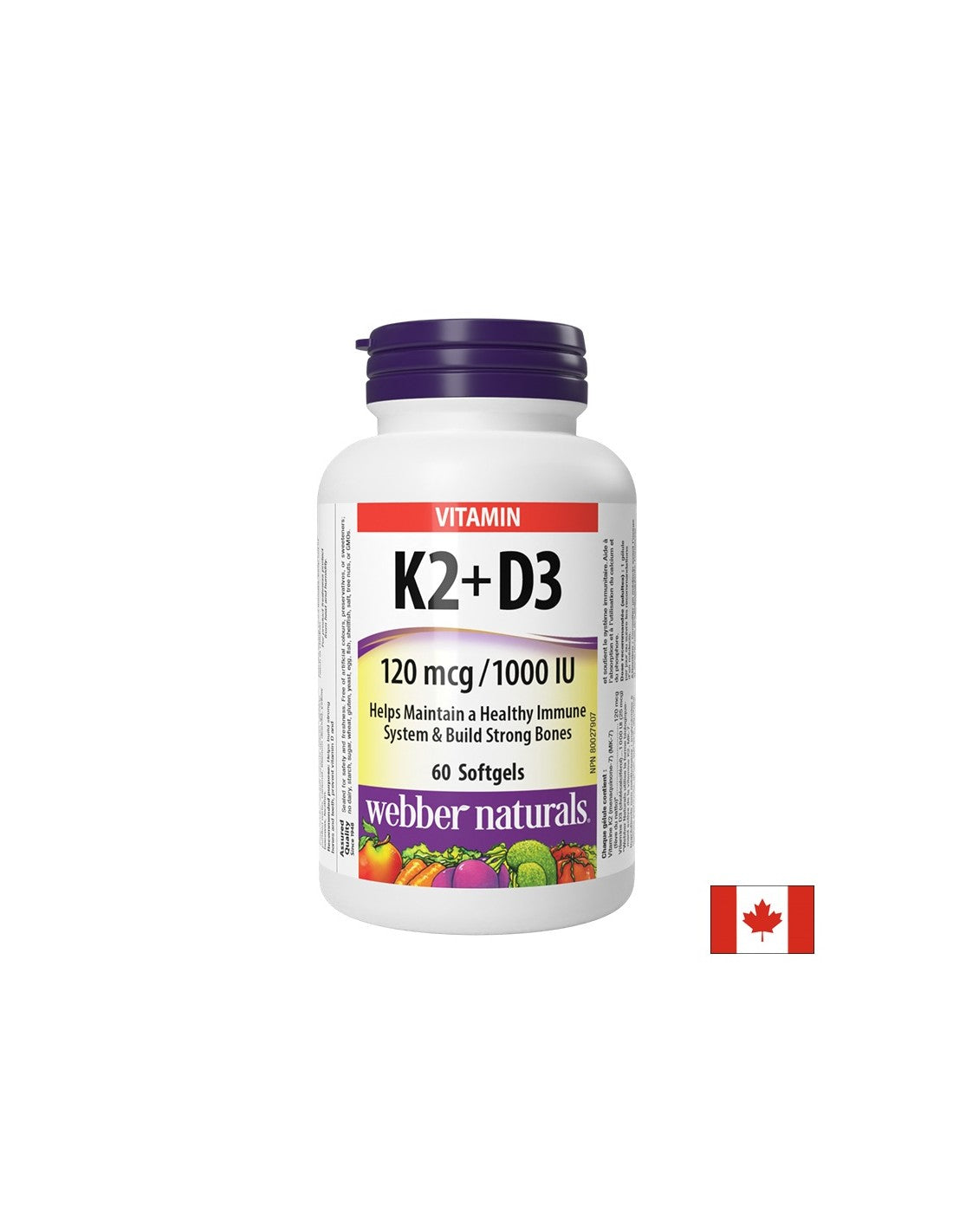 A supporto di ossa e denti - vitamina K2 120 µg + d3 1000 UI/ 25 µg, 60 capsule softgel/ 60 dosi