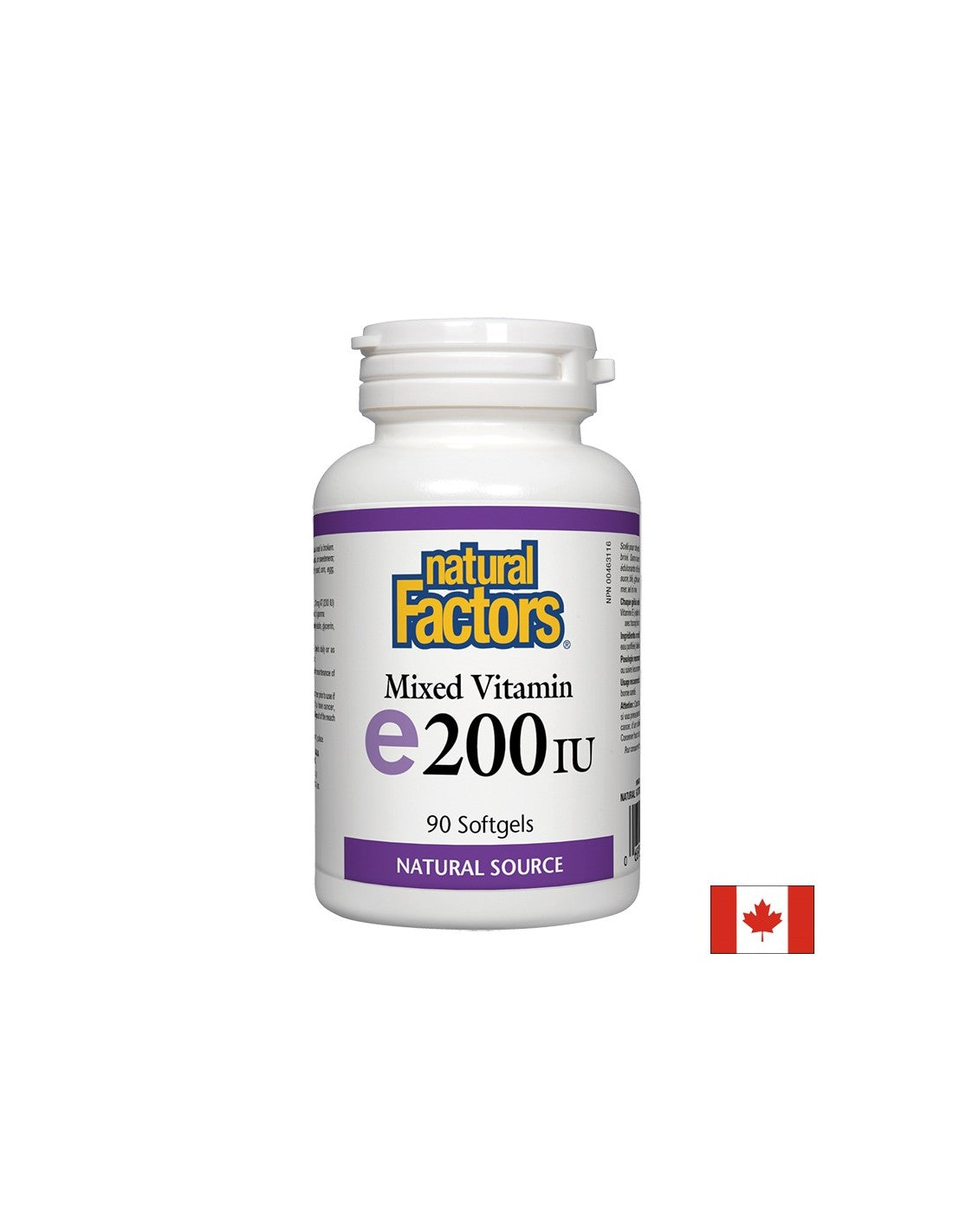 Vitamina E 200 IU Natural Source Tcoferolo - 90 Capsule