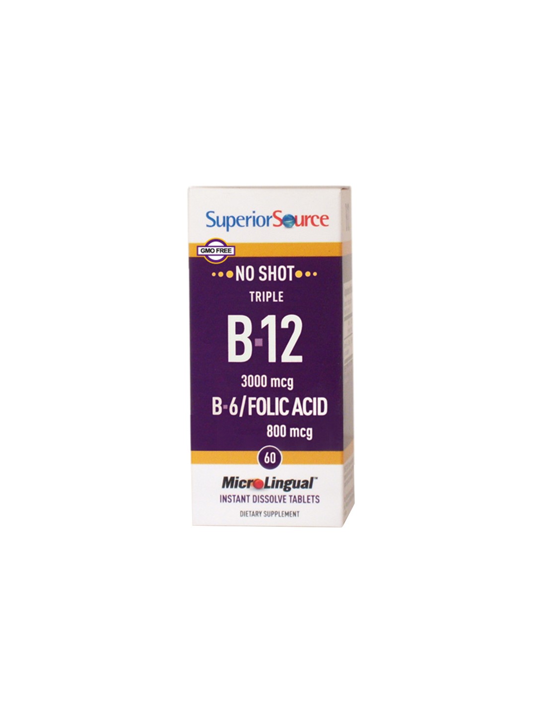 Vitamin B12, B6 and Folic Acid x 60 sublingual tablets Superior Source - Nutra Best Europe