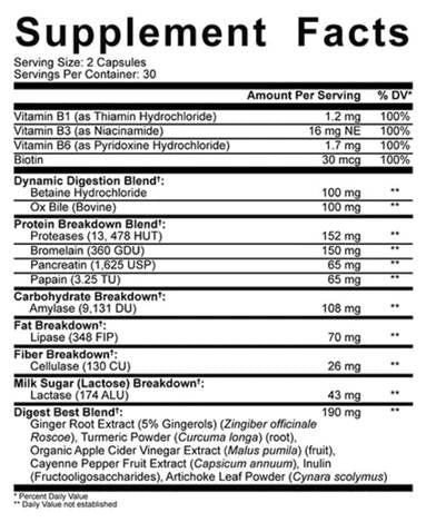 Diges-Ten | Enzimi digestivi - 60 capsule