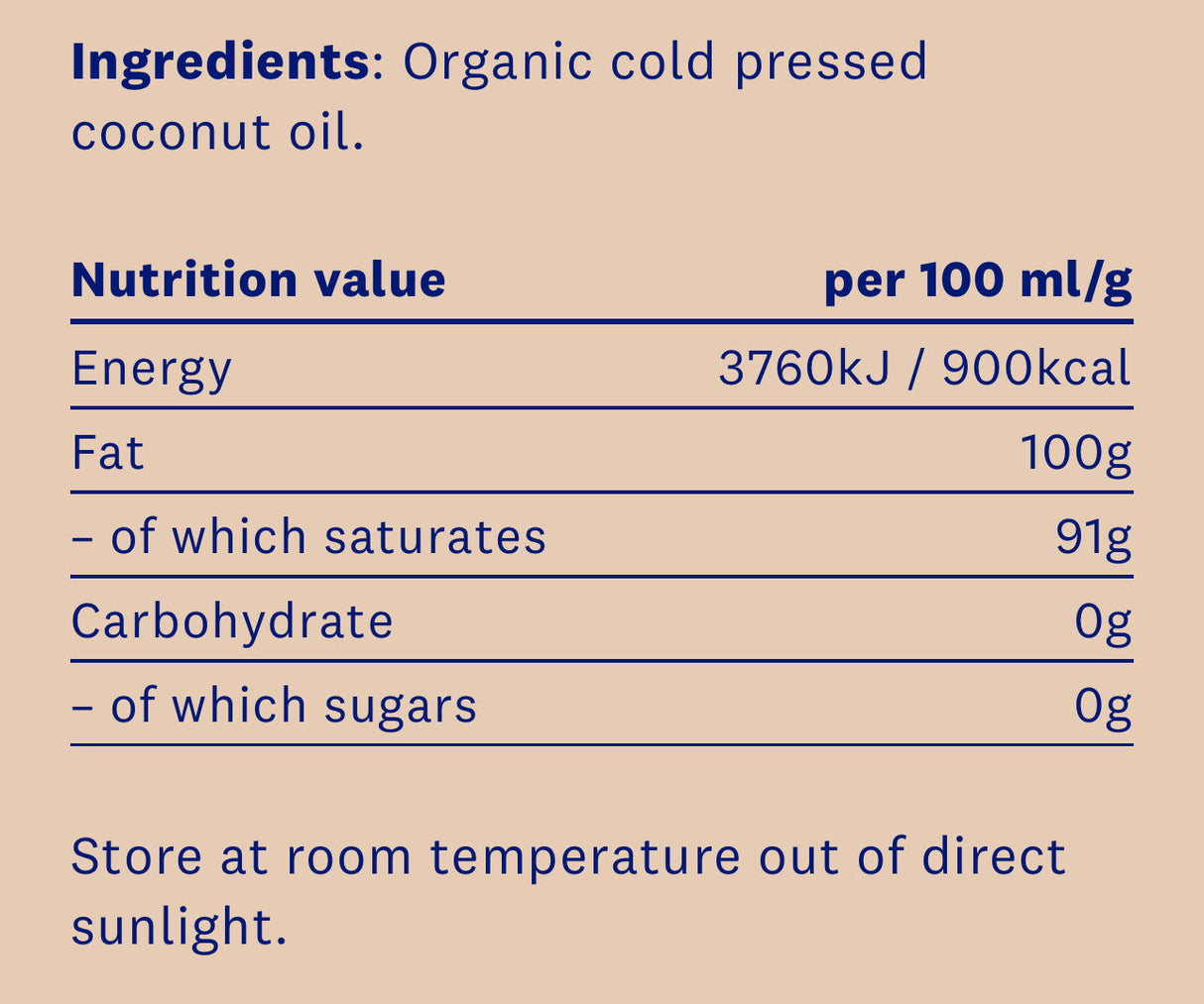 Olio di cocco ECO (vergine, biologico, spremuto a freddo) x 500 ml
