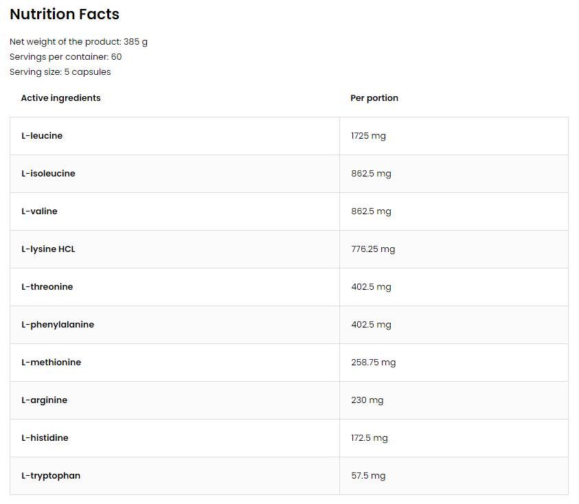 EAA 5750/Aminoacidi essenziali - 300 capsule
