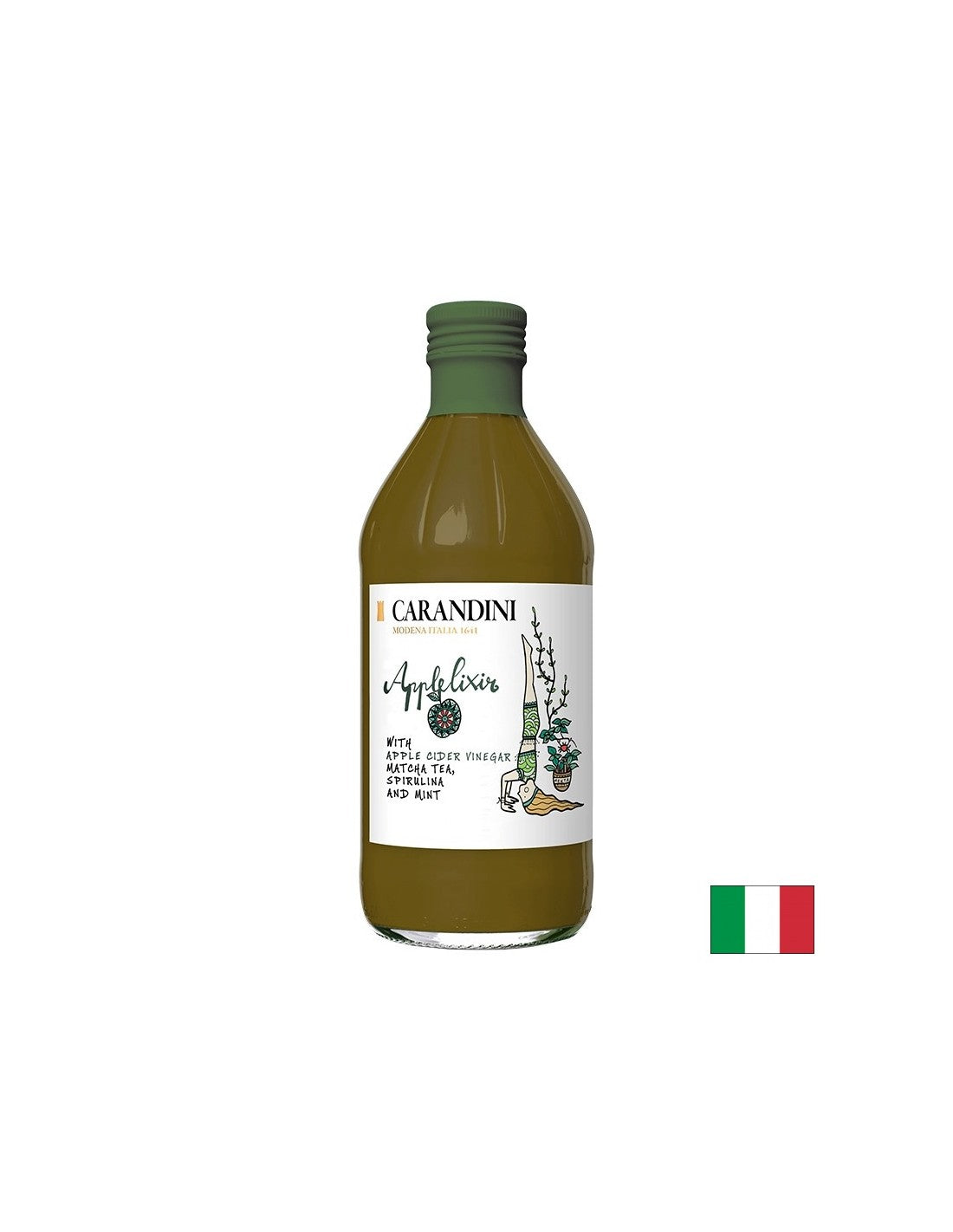 Aceto di sidro di mele + matcha, spirulina e menta, 500 ml