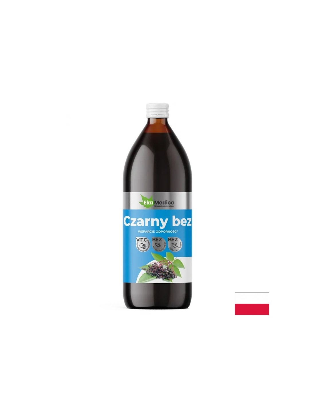 Succo di sambuco con camu camu e vitamina C naturale - Sistema immunitario e respiratorio, 1 litro, 20 o 40 dosi