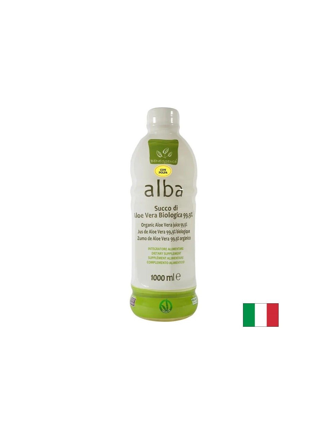 Aloe vera (con polpa) – per il comfort alimentare, l'idratazione e la disintossicazione degli esteri, 1 L