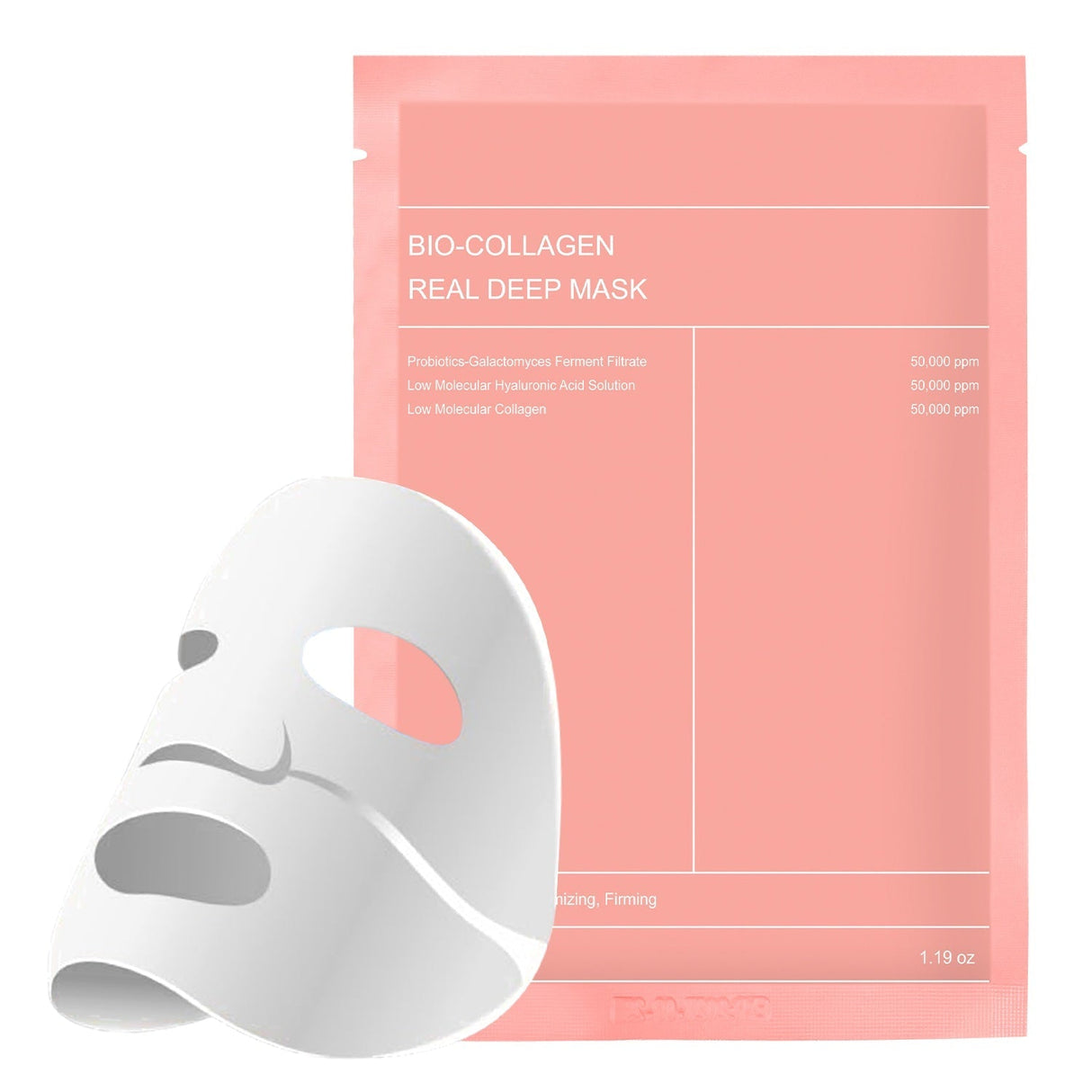 Maschera viso coreana con bio-collagene, acido ialuronico, ceramidi e peptidi – 1 scatola (4 pezzi)