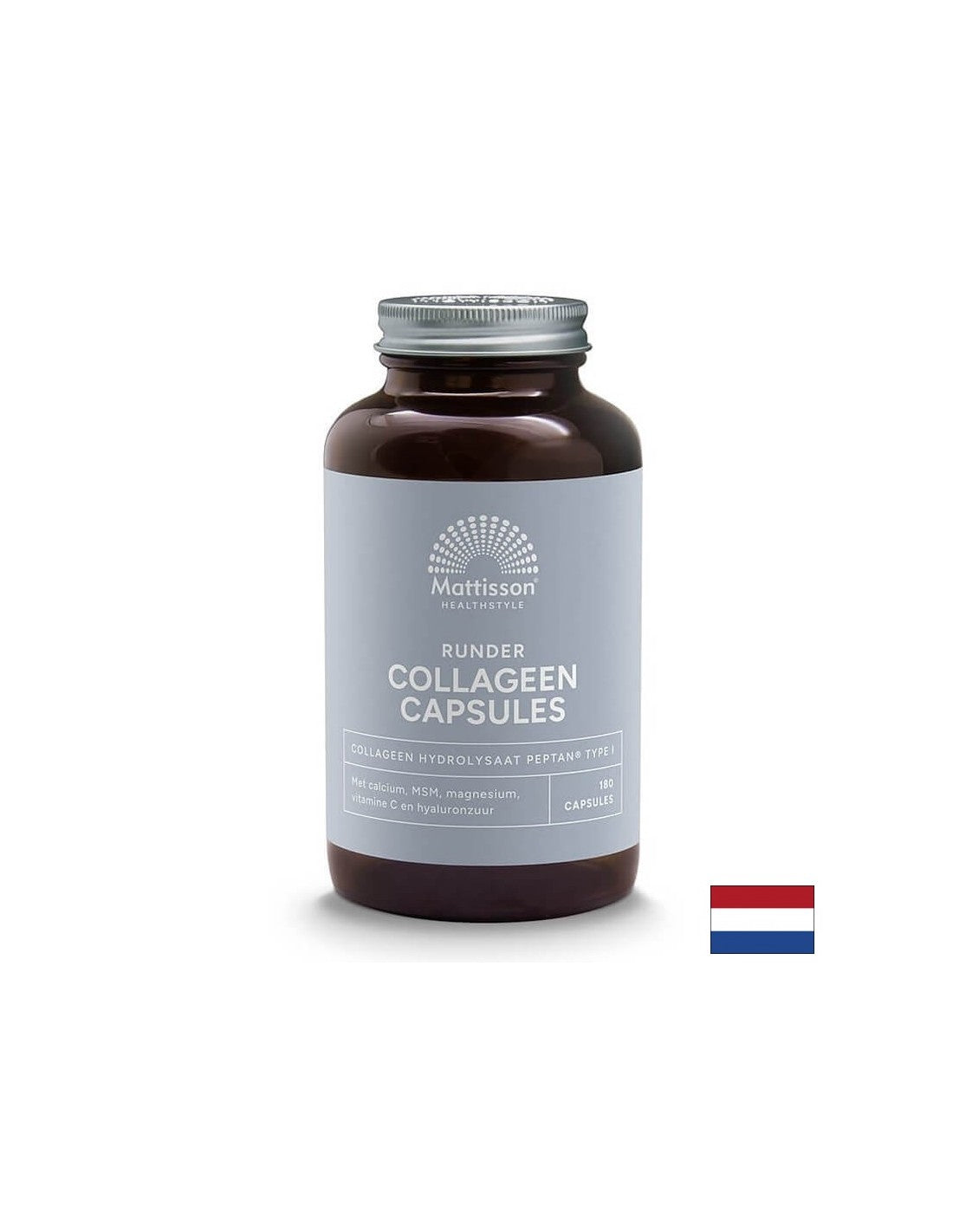 Collagene (tipo 1) con calcio, magnesio, MSM, vitamina C e acido ialuronico - Runder Collagen Peptan, 180 capsule <tc>Mattisson Healthstyle</tc>