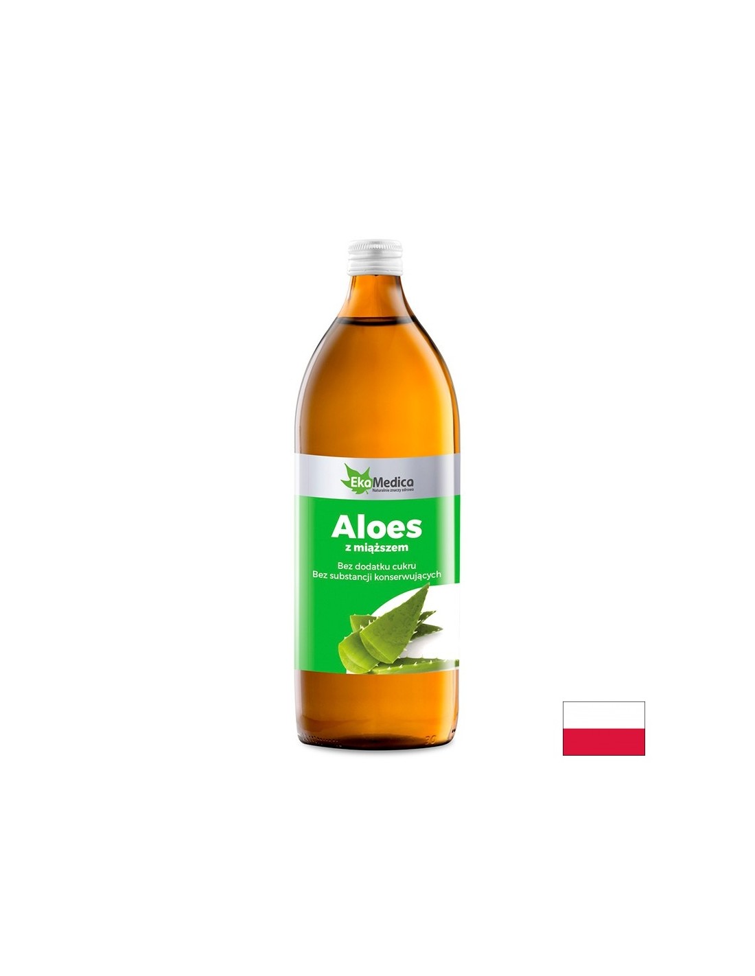 Succo di aloe vera con pezzi di aloe, 1 L EkaMedica