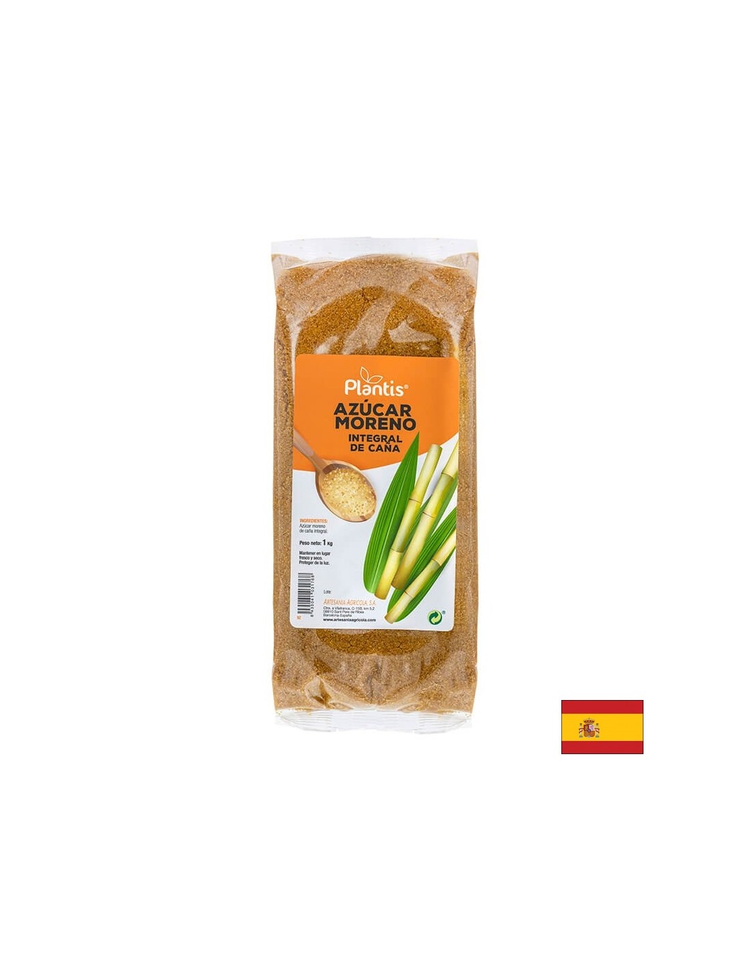 Zucchero di canna integrale (da steli interi) - Plantis, 1 kg