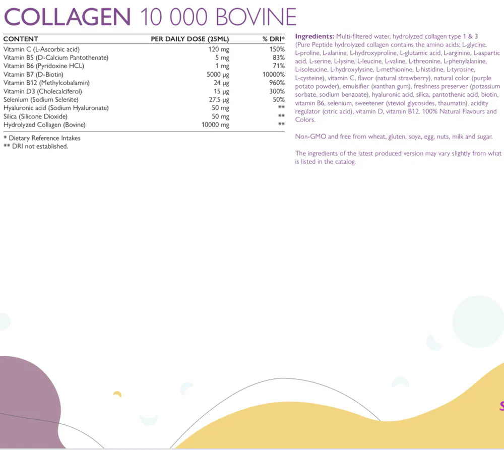 Collagene di manzo 10.000 mg con acido ialuronico 50 mg - 500 ml