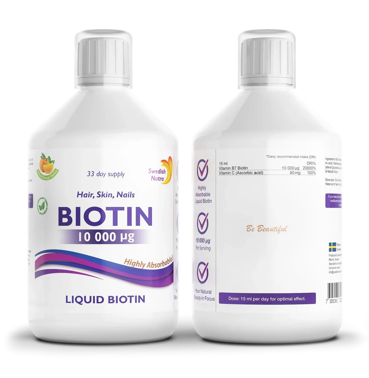 Biotina liquida 10.000 mcg x 500 ml
