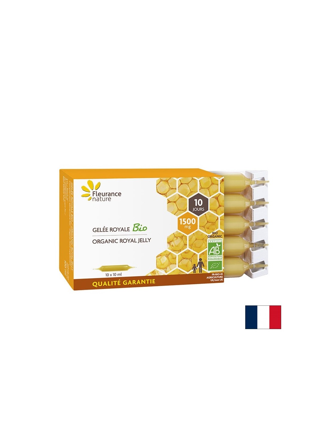 Immunità forte - Pappa reale + Miele biologico, 10 fiale Fleurance Nature