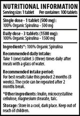 Spirulina biologica al 100% - 100 compresse