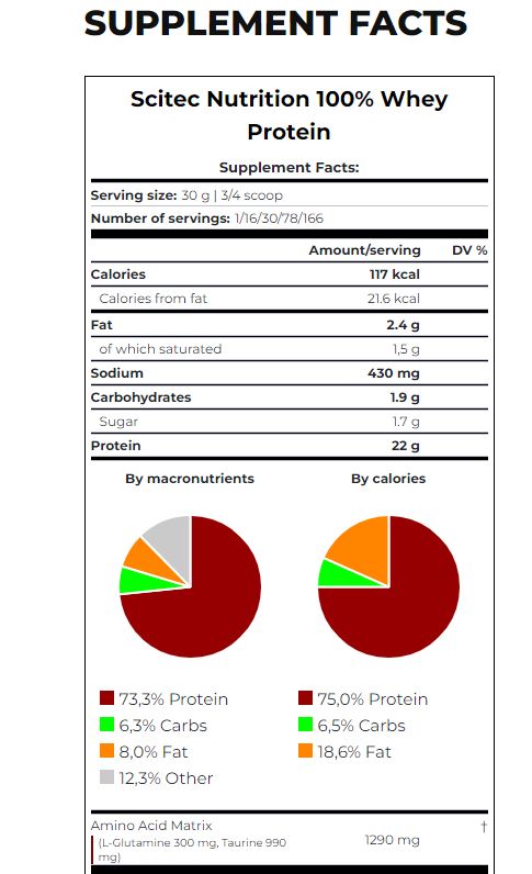 100% proteine ​​del siero di latte/1,00 kg
