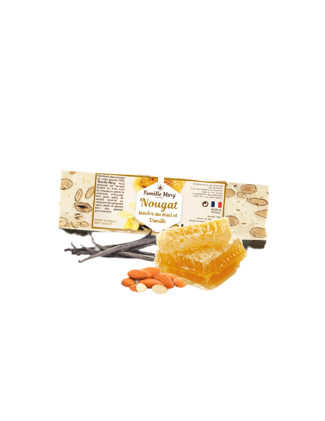 Torrone tenero al miele, mandorle e vaniglia, 100 g