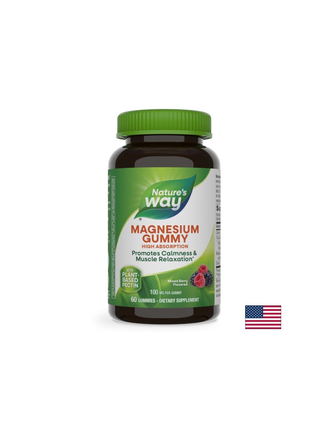 Funzione muscolare, salute cardiaca e neurologica - Magnesio (citrato), 100 mg x 60 capsule molli, aroma di frutti di bosco