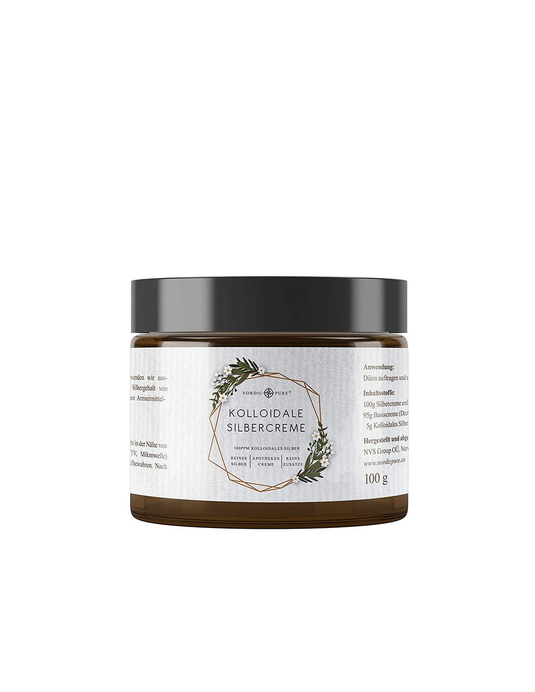 Crema viso e corpo con argento colloidale (100 ppm), 100 g