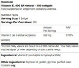 Vitamina E 400 IU Natural 100 Capsule gel