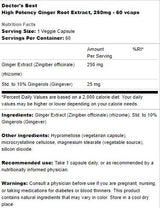 Miglior estratto di radice di zenzero 250 mg | Alta potenza - 60 capsule