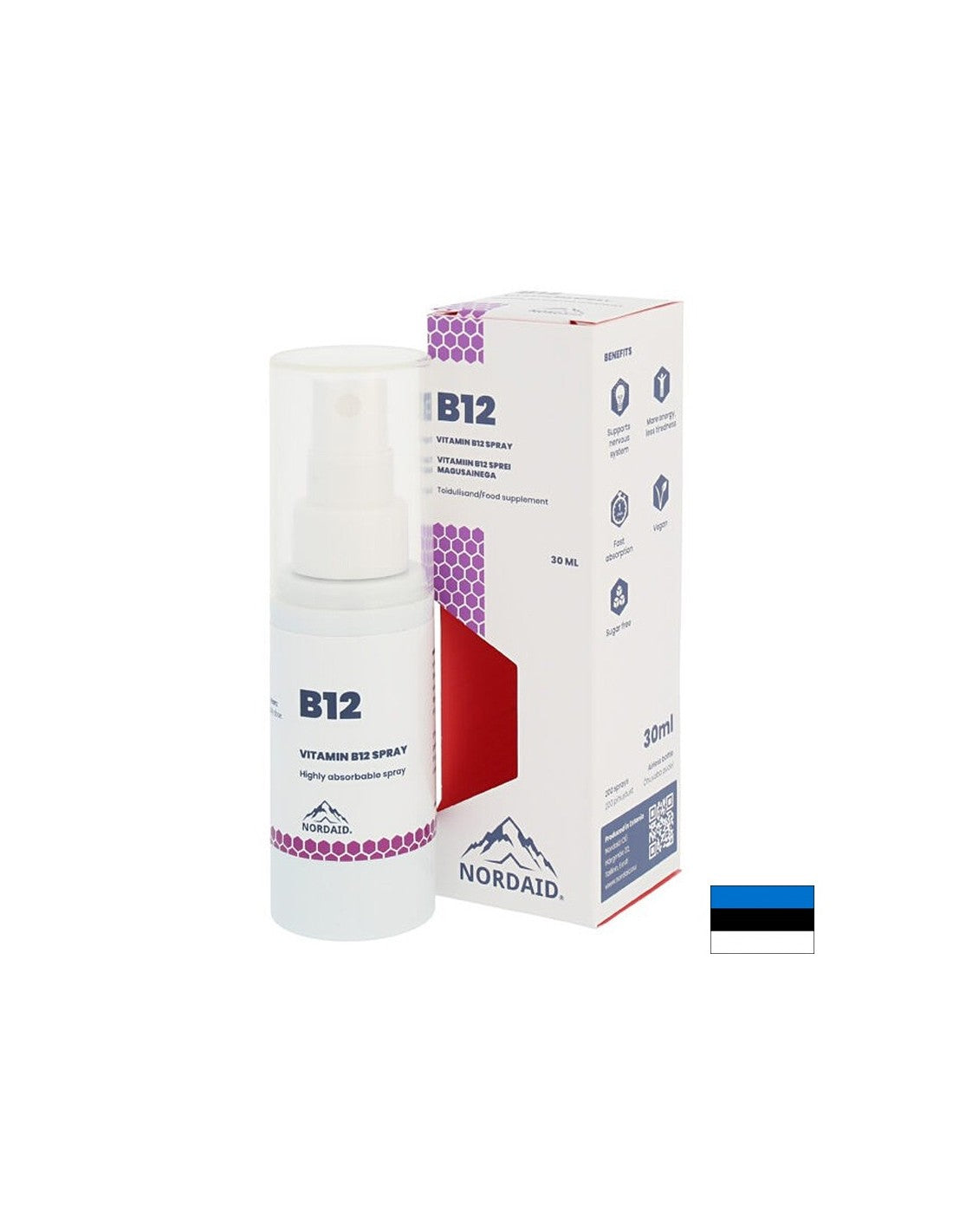 Sistema nervoso - Vitamina B12 (metilcobalamina), spray al gusto di menta 30 ml/200 spruzzi <tc>Nordaid</tc>