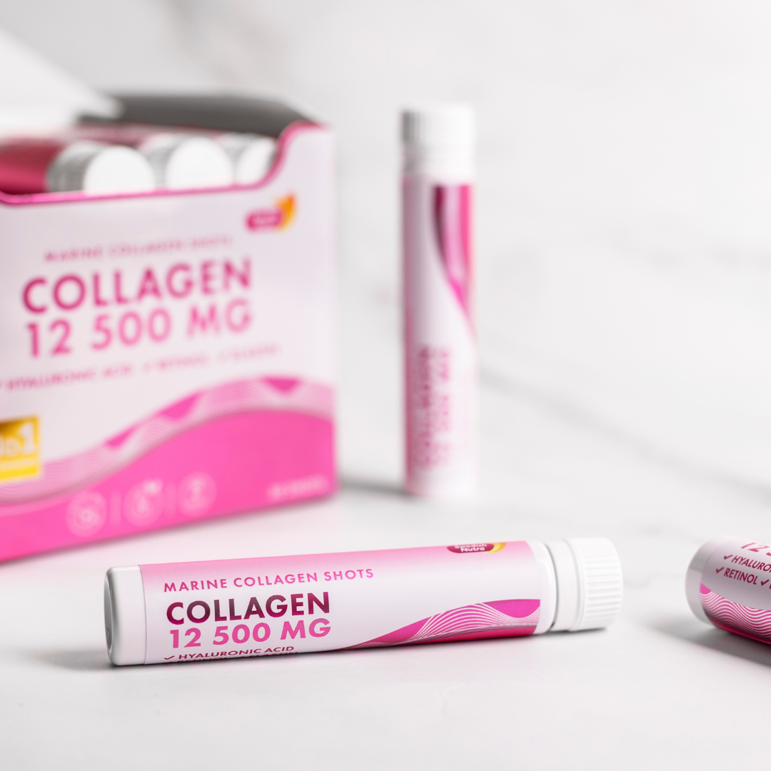 Collagene di Pesce 12.500 mg con Retinolo, Elastina e Acido Ialuronico - 20 x 25 ml