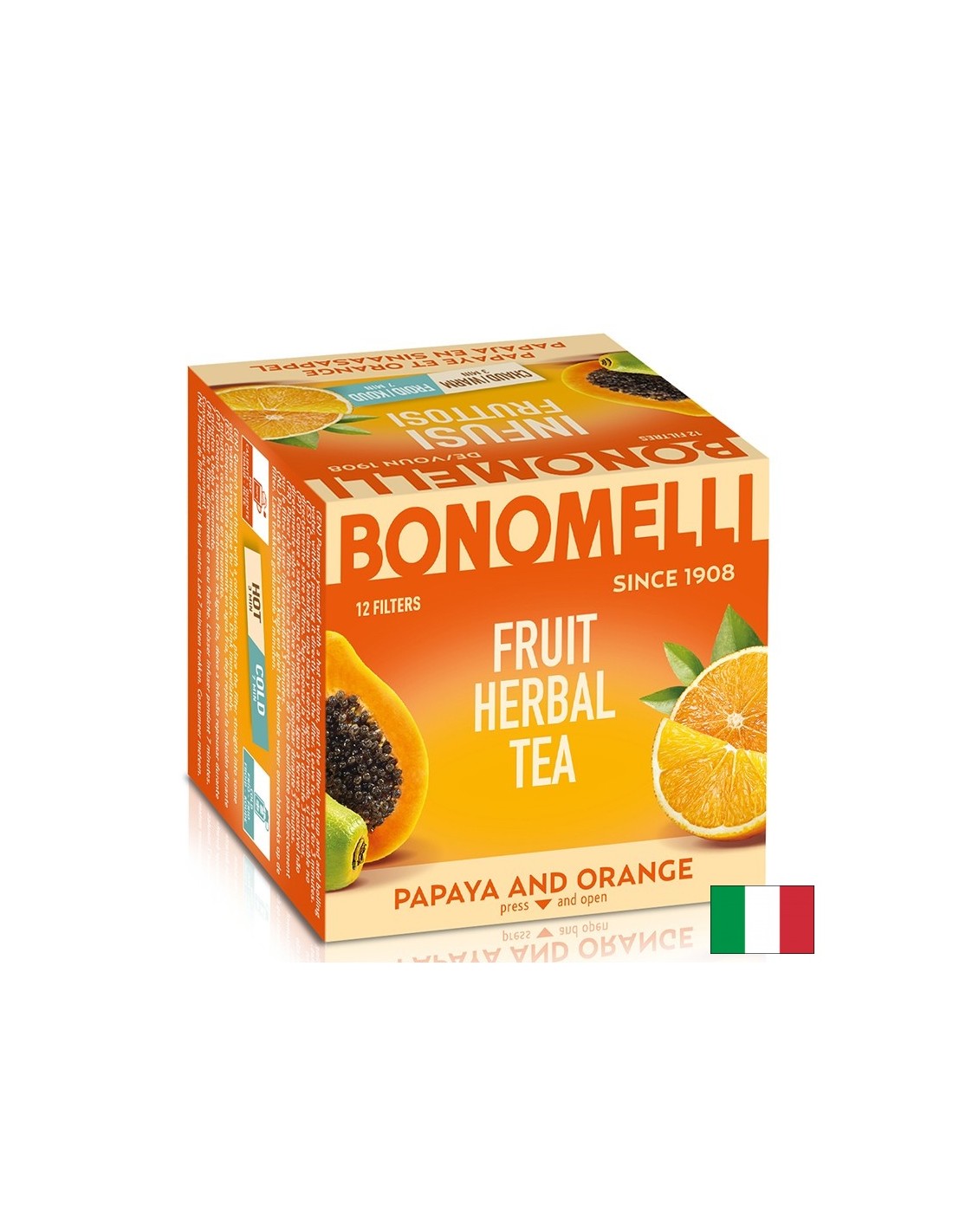 Tè alla frutta con papaya e scorza d'arancia - Freschezza esotica e vitalità naturale, 12 bustine