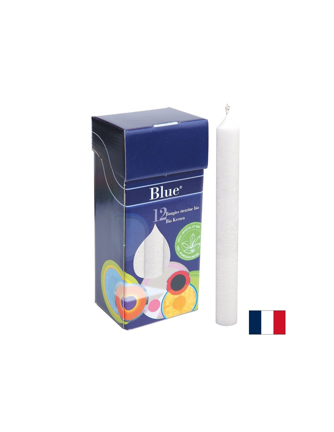 Candele alla stearina - bianche, BIO, 12 pz.