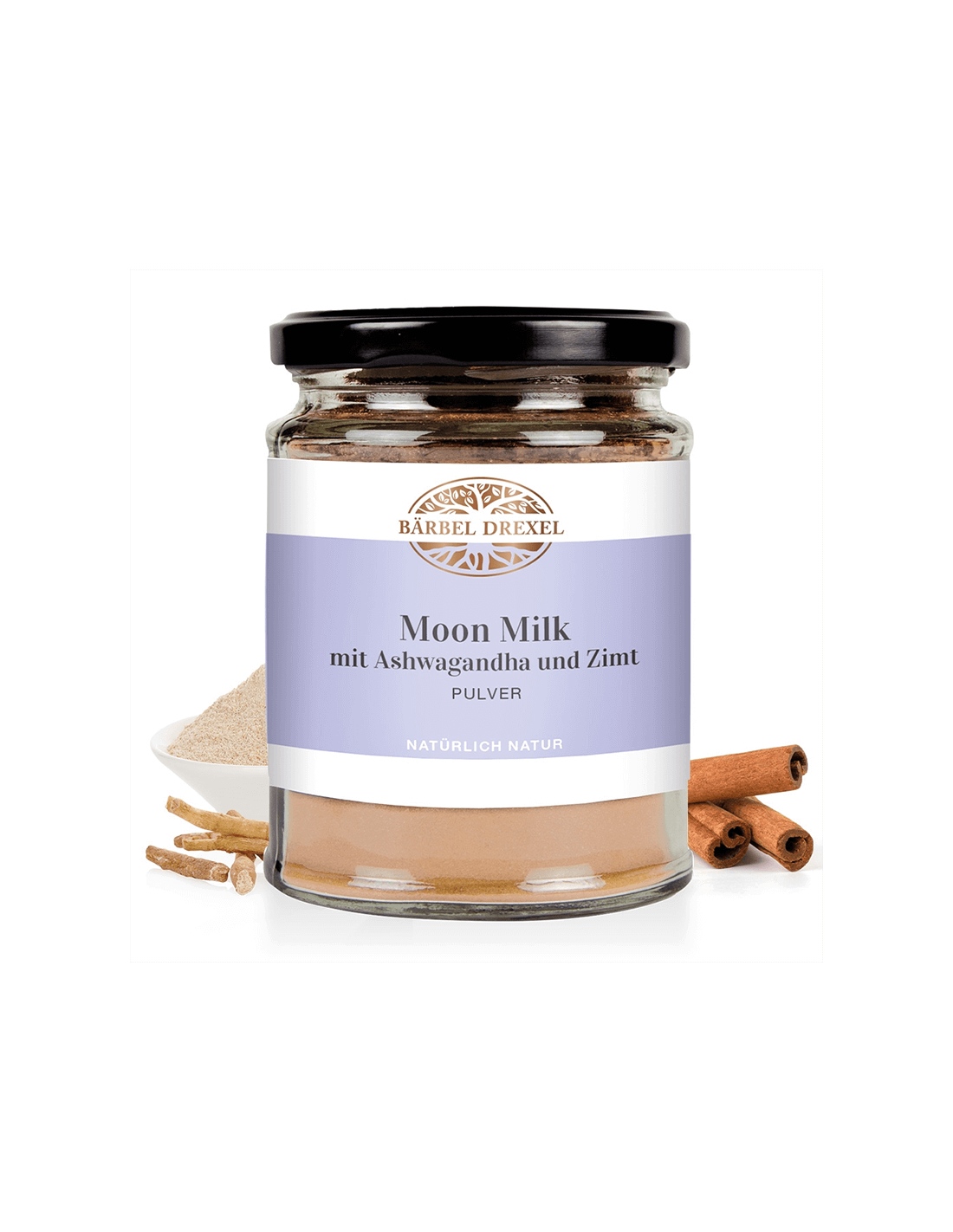Sonno veloce e relax - Latte lunare con ashwagandha e cannella, 120 g, polvere