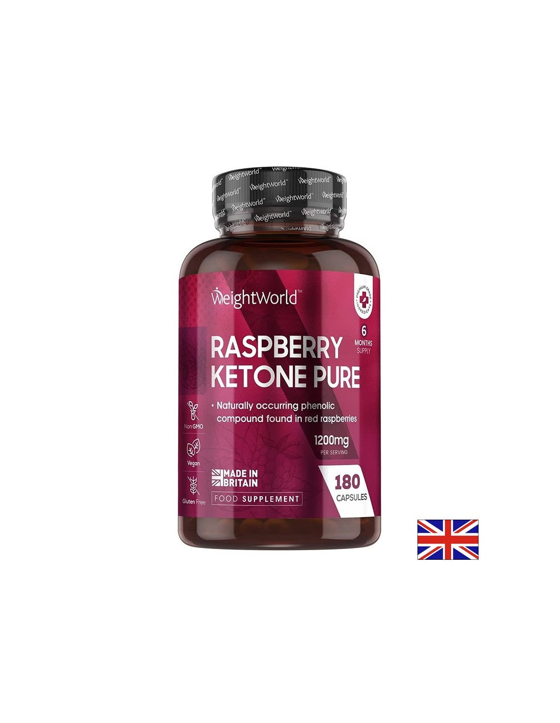 Brucia grassi - Chetoni di lampone, 1200 mg x 180 capsule Weight World