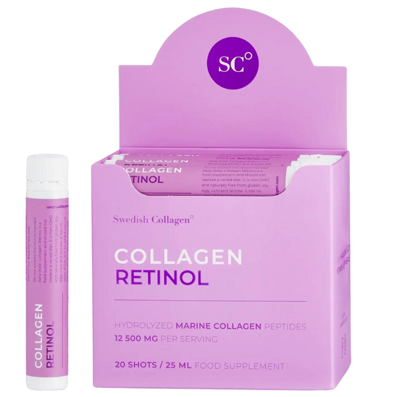 Collagene di pesce 12500 mg con retinolo, acido ialuronico, biotina, MSM /20 pz x 25 ml/ <tc>Swedish Collagen</tc>