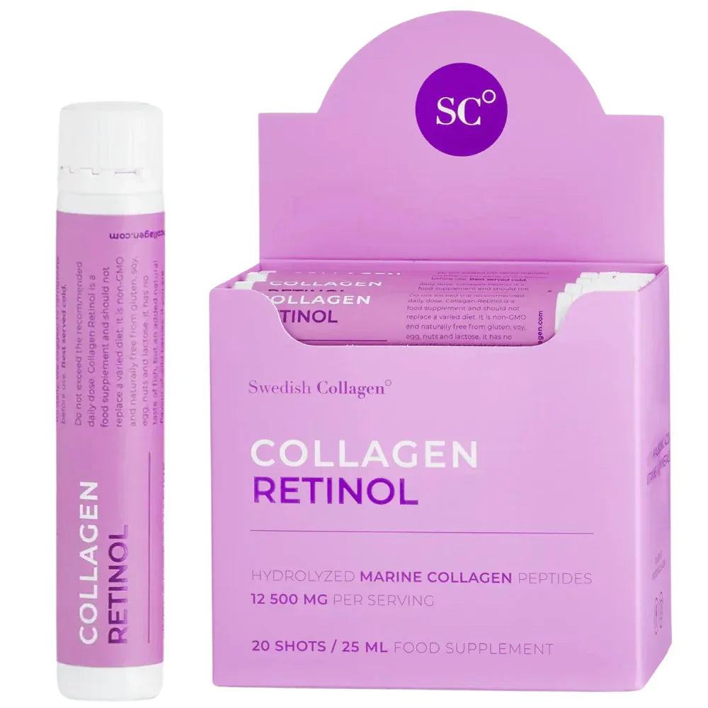 Collagene di pesce 12500 mg con retinolo, acido ialuronico, biotina, MSM /20 pz x 25 ml/ <tc>Swedish Collagen</tc>