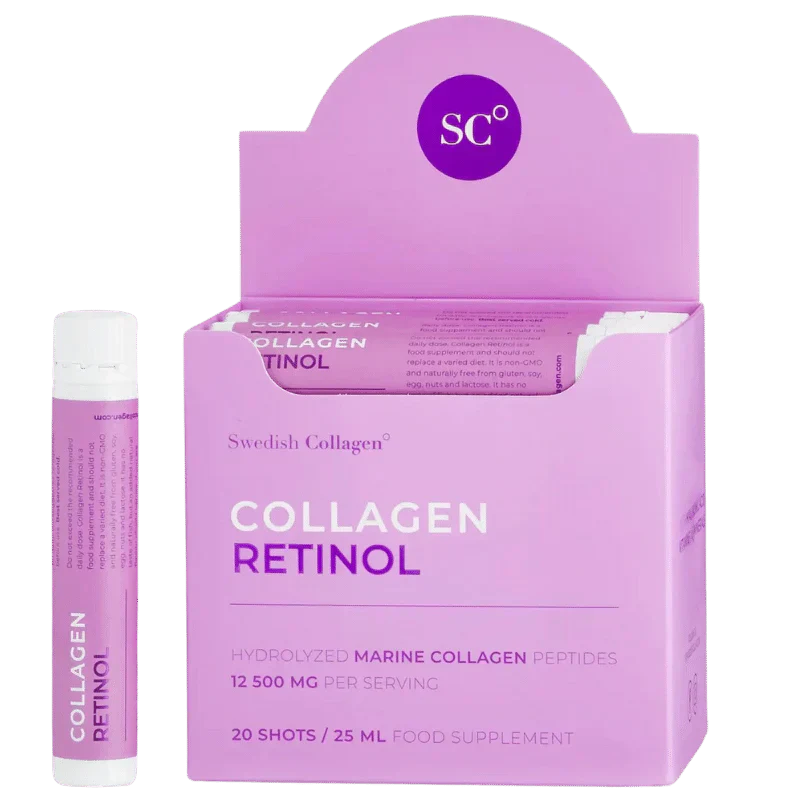 Collagene di pesce 12500 mg con retinolo, acido ialuronico, biotina, MSM /20 pz x 25 ml/ <tc>Swedish Collagen</tc>