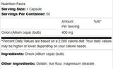 Bulbo di cipolla a spettro completo 400 mg 60 Capsule