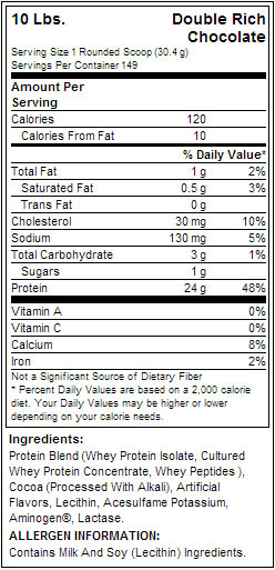 Standard di gold del siero di latte 100% - 4,545 kg