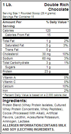 Standard di gold del siero di latte 100% - 0,454 kg