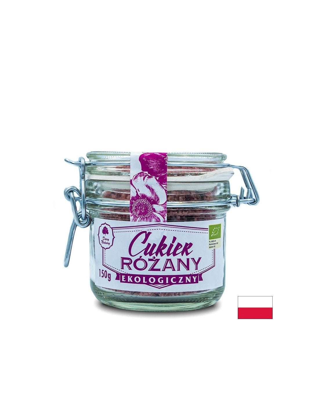 Zucchero di canna con petali di rosa Bio, 150 g <tc>Dary Natury</tc>