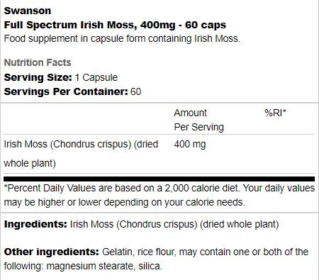 Musso Irish Full Spectrum 400 mg - 60 capsule