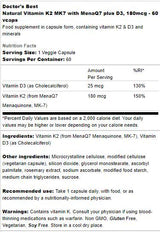 La migliore vitamina naturale K2 MK-7 180 MCG | Più d -3 - 60 capsule