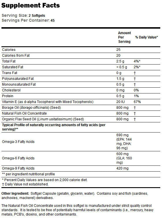 Super Omega 3-6-9 1200 mg-90 capsule gel