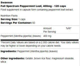 Foglia di menta piperita a spettro completo 400 mg 120 capsule