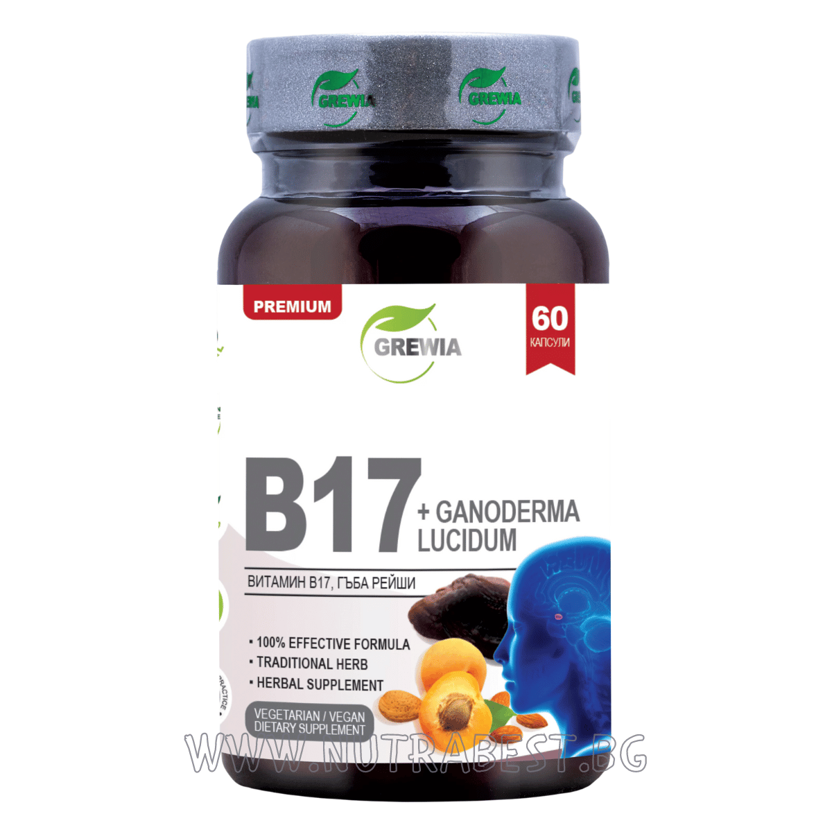 Vitamina B17 (B17) + AMIGDALINA + GANODERMA LUCIDUM 60 caps GREWIA