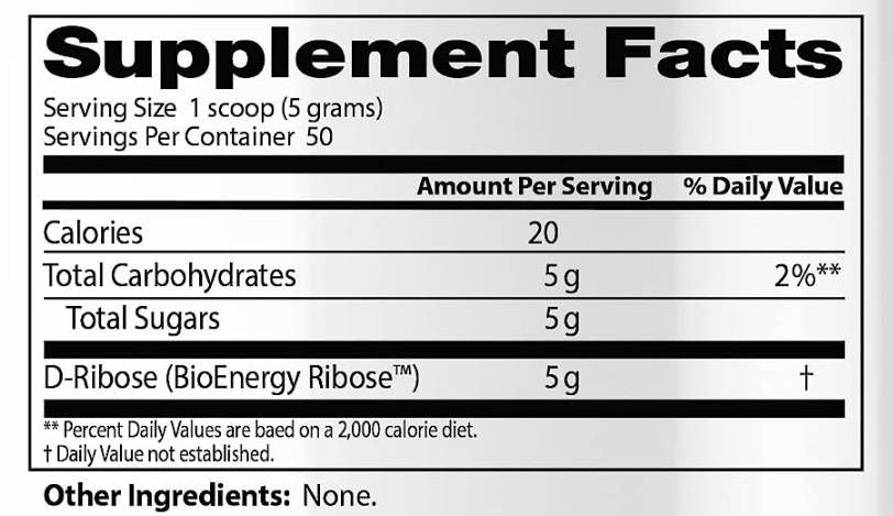 Best D -Ribose Powder - 250 grammi