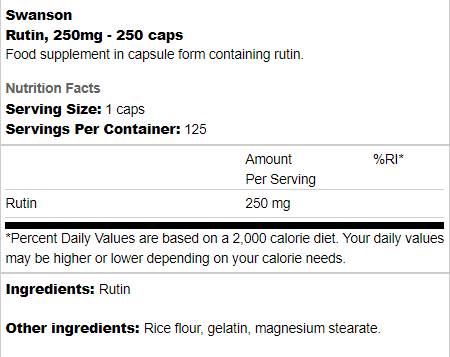 Rutin 250 mg 250 Capsule