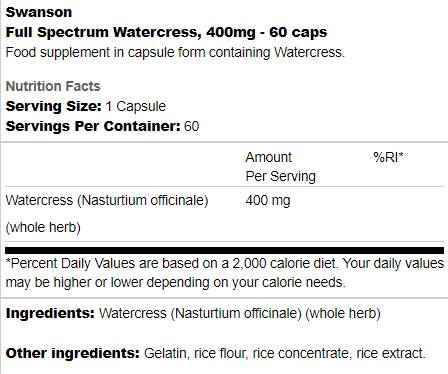 Cress ad acquerello a spettro completo 400 mg 60 Capsule