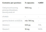 Olio di primrose 1800 mg | con vitamina A&E - 180 capsule in gel