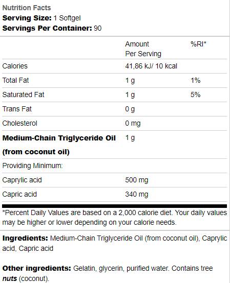 MCT Pure 1000 mg 90 capsule gel