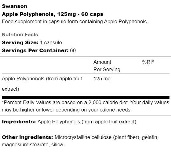 Polyfenoli di Apple 125 mg 60 Capsule
