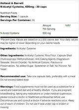 N-acetil cisteina 600 mg 30 capsule
